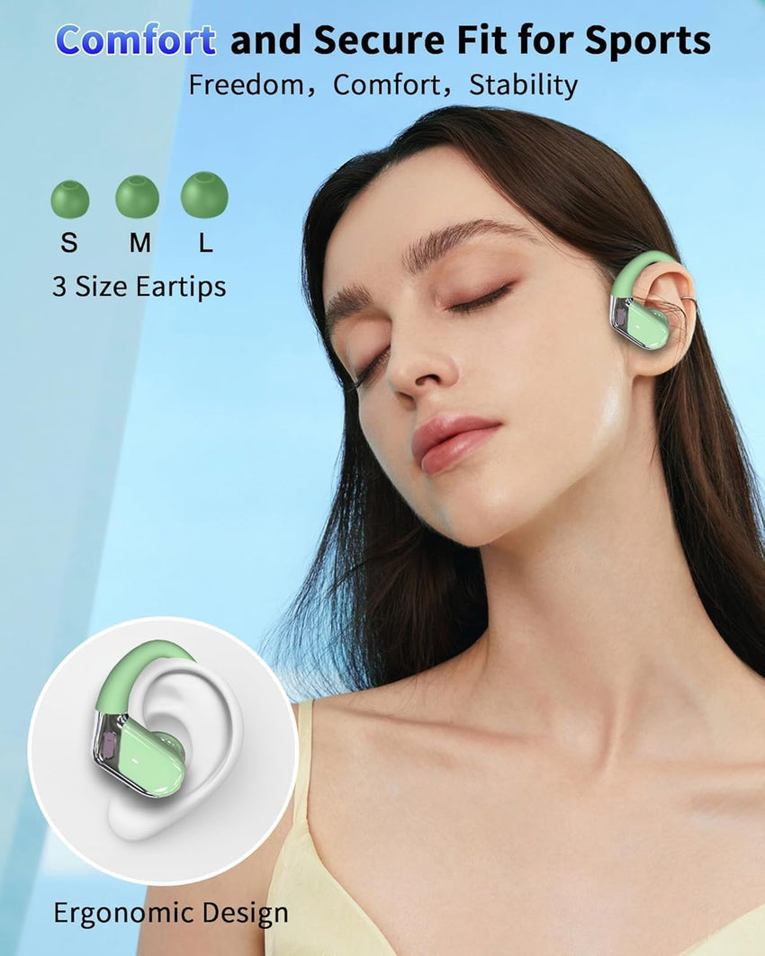 Bluetooth Earbuds True Wireless 50H Battery Bluetooth 5.4 CVC Noise Reduction Ã¢ÂÂ Green