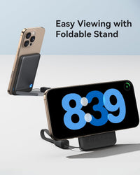 INIU Magnetic 5000mAh Power Bank Qi2 20W USB-C In/Out Foldable Stand - Blue