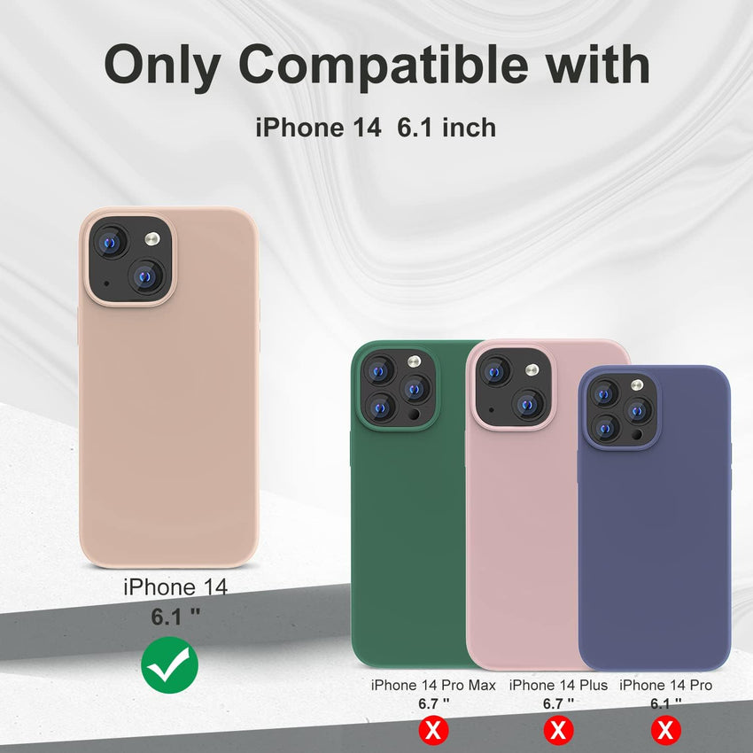 OitiYaa Silicone Case Compatible with iPhone 14 Case 6.1 Inch, Soft Ultra Slim Protective Shockproof Liquid Silicone Phone Case with Anti-Scratch Microfiber Lining, Black