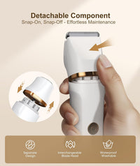 Women's 3âinâ1 Electric Shaver Bikini & Nose Trimmer IPX7 Waterproof Rechargeable â Cream
