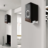 suptek Dual Side Clamping Bookshelf Speaker Wall Mounting Bracket Adjustable for Large Surrounding Sound Speakers, Hold up to 25kgs Each White SPM201W (2 Packs)