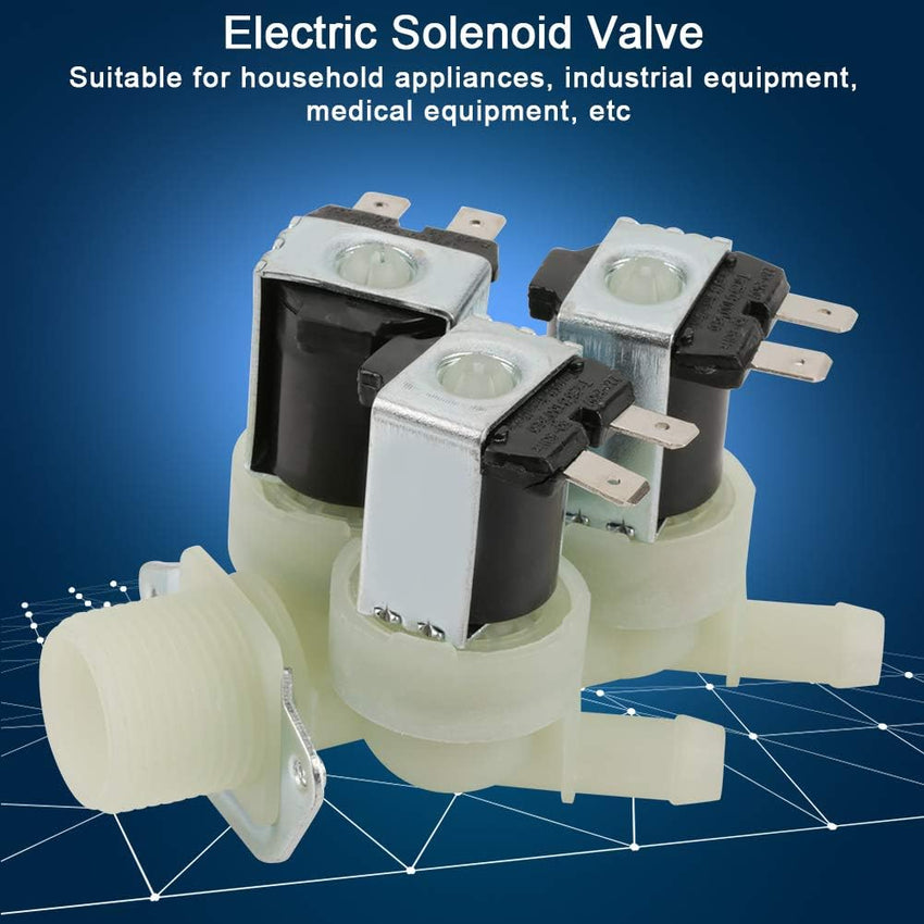 TOPINCN 3-Way Electric Solenoid Valve N/C for Water Inlet AC 220V G3/4 â Brass