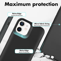 Giabuao Battery Case for iPhone 11, Real 8500mAh Slim Rechargeable Extended Charging Case, Portable Protective Phone Case with Battery for iPhone 11, 6.1 inch - Black