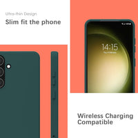 YATWIN Silicone Case for Samsung Galaxy S23 FE 5G, Soft-Touch, Shockproof, DustProof, Antiskid Full Body Armour Phone Cover for Samsung Galaxy S23 FE 5G - Dark Green