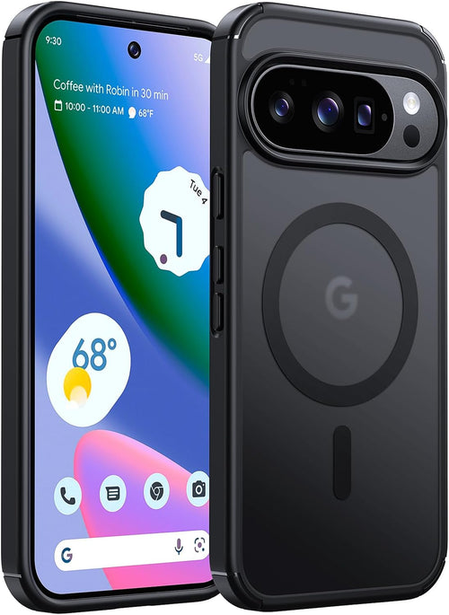 TAURI Magnetic for Google Pixel 10 & Pixel 10 Pro Case, Fit for Magsafe [Shockproof Military Grade Protection] Slim Phone Cover, Translucent Matte Black