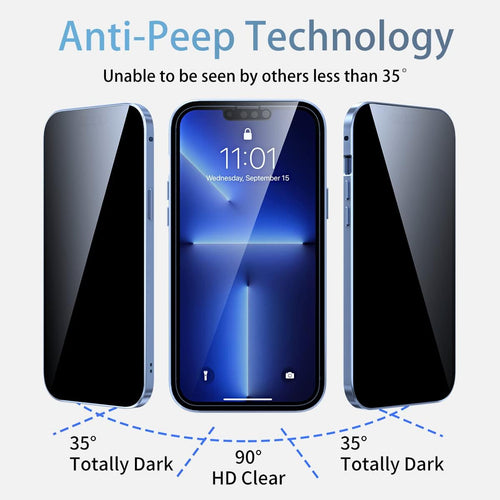 TOPF&B Privacy Case for iPhone 15 Plus,Magnetic Cover Built-in Privacy Screen Protector and Camera Protector,360 Degree Full Cover Metal Bumper Case for iPhone 15 Plus,Blue