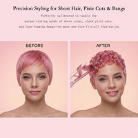 SAOSA Pencil 0.3 Inch Hair Straighteners, Small Straightener and Curler 2 in 1, Thin Ceramic Floating Plate Flat Iron for Women Short Hair, Pixie Cut and Bangs, Auto Shut Off(Rose Gold)