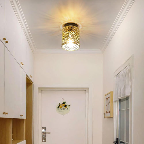 Decorative Metal Lamp Shade Industrial Geometric Pattern â Gold