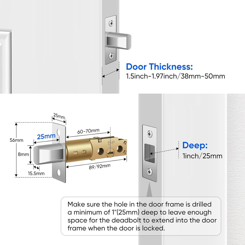 MYPIN Smart Door Lock, Fingerprint Door Lock, Keyless Smart Lock, Digital Door Lock, Smart Locks Front Door with App Control, Key, Card, Electronic Touch Keypad Locks for Doors Auto Lock Waterproof