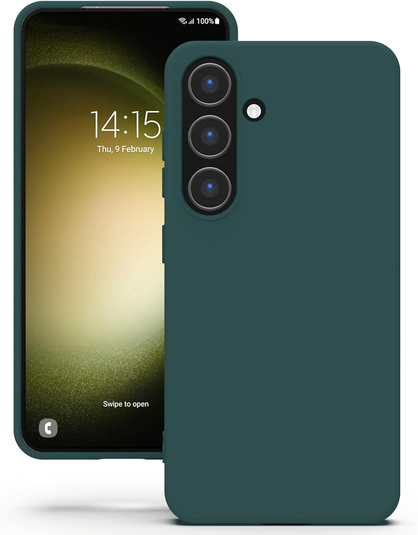 YATWIN Silicone Case for Samsung Galaxy S23 FE 5G, Soft-Touch, Shockproof, DustProof, Antiskid Full Body Armour Phone Cover for Samsung Galaxy S23 FE 5G - Dark Green