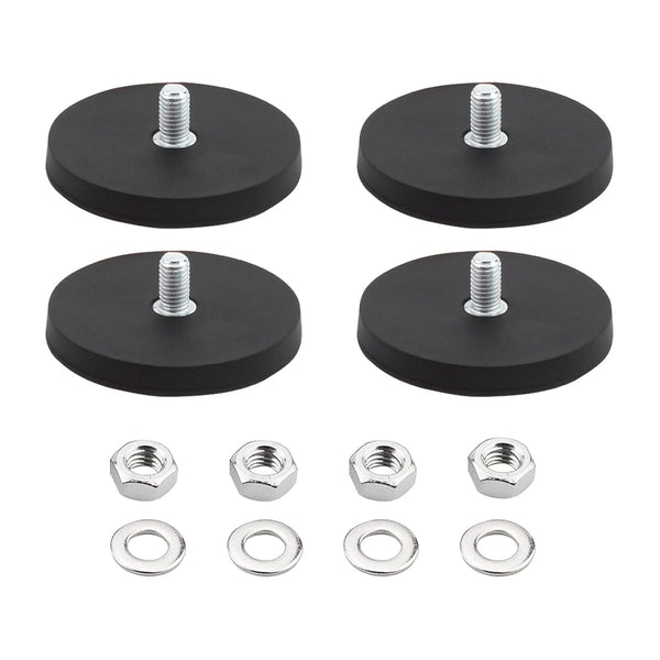 Rubber-Coated Neodymium Mounting Magnets M8 Threaded Studs Anti-Scratch Base Mount 4pcs â M8 4pc