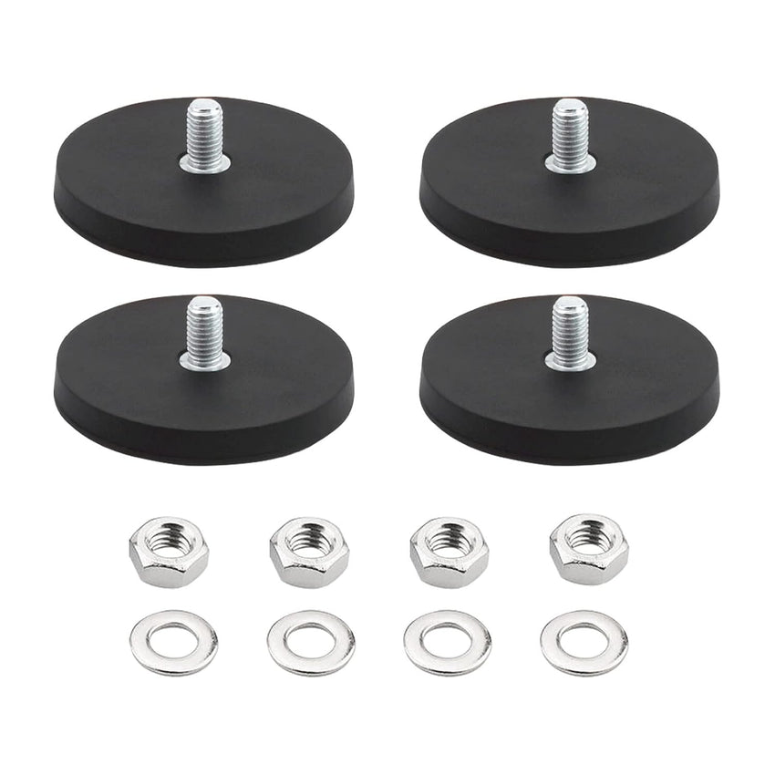 Rubber-Coated Neodymium Mounting Magnets M8 Threaded Studs Anti-Scratch Base Mount 4pcs â M8 4pc