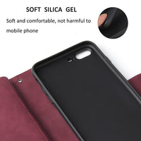 QLTYPRI Case for iPhone 7/8/SE 2020/SE 2022 5G, Large Capacity Leather Wallet Case 6 Card Holder & 1 Zipper Pocket Kickstand Wrist Strap Magnetic Case for iPhone SE 2022/SE 2020/8/7 - Red