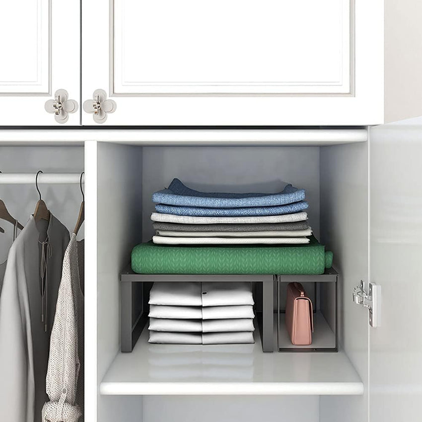 YunNasi Stackable Stainless Steel Cabinet Shelf Kitchen Organizer â 30x28x15cm