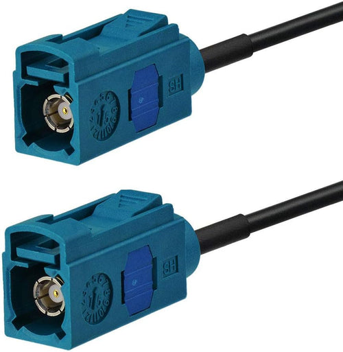 Bingfu Fakra Z Water Blue Female to Female Vehicle Aerial Antenna Extension Cable 3m for Car Stereo Android Head Unit GPS Navigation FM AM Radio DAB Radio 4G LTE TEL Telematics Bluetooth Module
