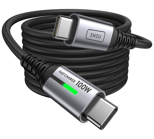 INIU USB C Cable, [2m] 100W Fast Charging USB C to USB C cable, Nylon Braided Phone Charger Type C Data Cord for iPhone 17 16 Pro Max, MacBook, iPad Air, Samsung S25 S24 Ultra, Google Pixel 9, Xiaomi