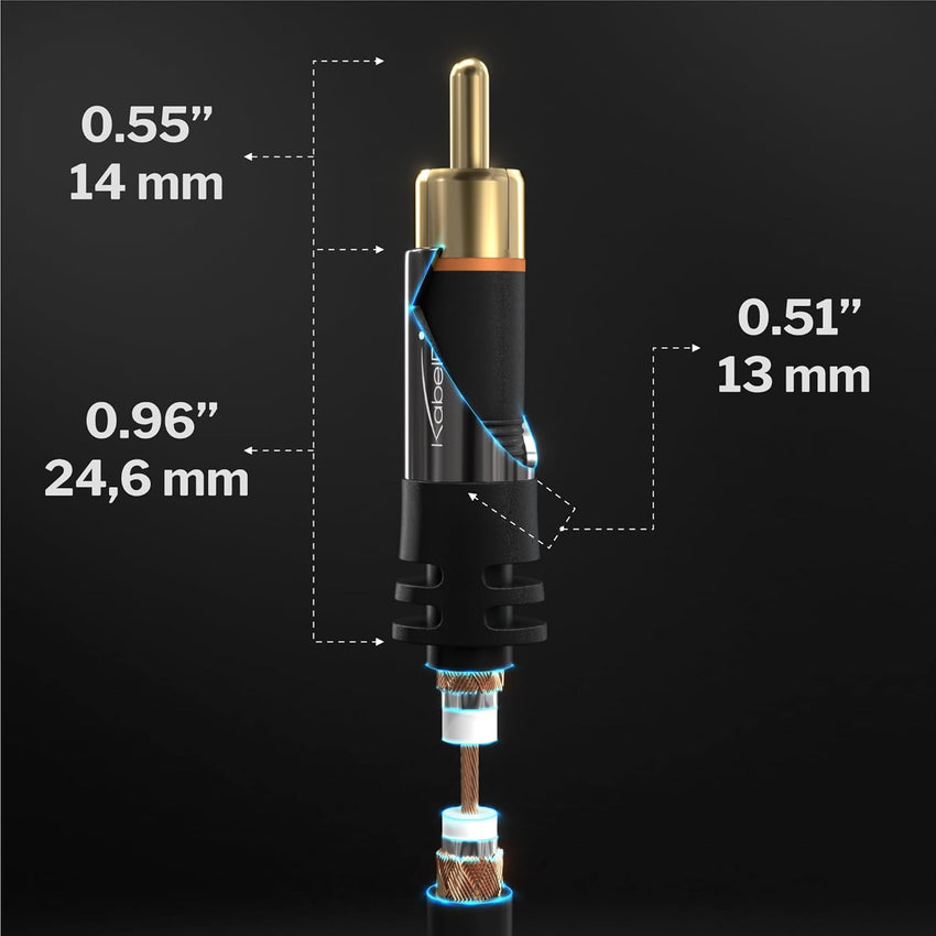 KabelDirekt - 10m - RCA/phono Y cable, 1 to 2, stereo audio cable (coax, RCA/phono male/male cinch plugs, analogue/digital, adapter for subs/amps/Hi-Fis/home cinema/receivers, black)