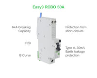 Schneider Electric RCBO Residual Circuit Breaker 1P 50A 30mA Type A B-curve â EZ9D16850