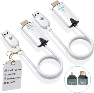 OiDiPi Wireless HDMI Transmitter and Receiver, 4K Decode/1080P HD Output/164FT/2.4G5G/Plug Play Wireless HDMI Extender Display Adapter,Stream Video Audio from Laptop/TV Box/iPhone to Monitor/Projector