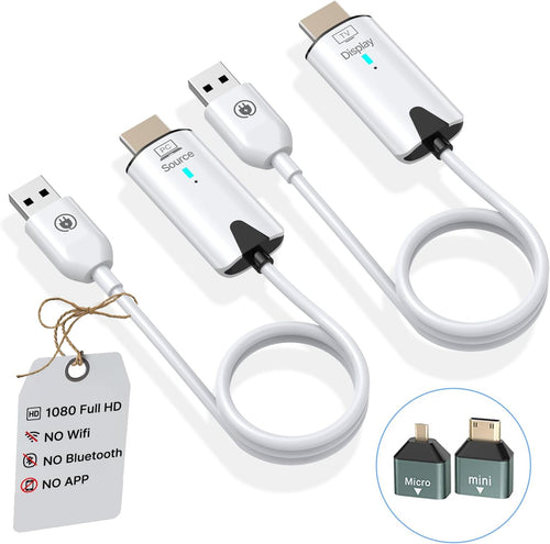OiDiPi Wireless HDMI Transmitter and Receiver, 4K Decode/1080P HD Output/164FT/2.4G5G/Plug Play Wireless HDMI Extender Display Adapter,Stream Video Audio from Laptop/TV Box/iPhone to Monitor/Projector