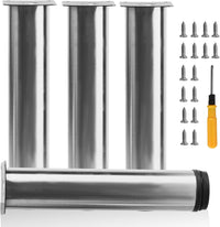 4 PCS Adjustable Furniture Legs Replacement Support Feet for Sofa Table Chair â Silver