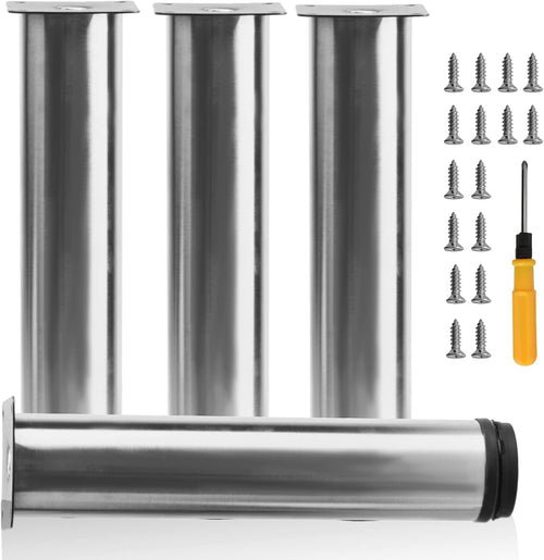 4 PCS Adjustable Furniture Legs Replacement Support Feet for Sofa Table Chair â Silver