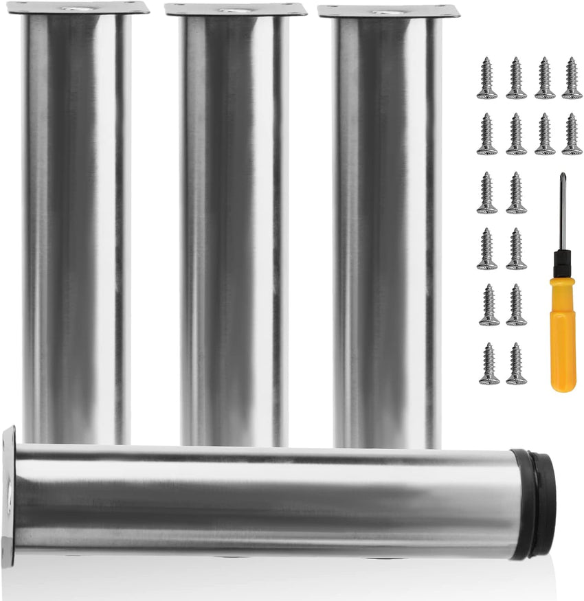 4 PCS Adjustable Furniture Legs Replacement Support Feet for Sofa Table Chair â Silver