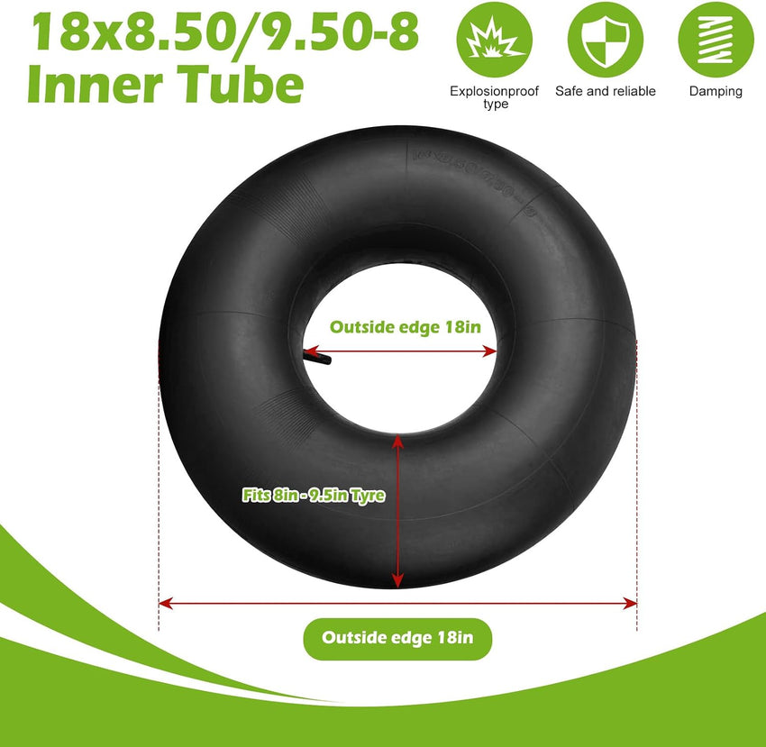 Inner Tube TR-13 Straight Valve Butyl Rubber for Lawnmower Wheelbarrow Garden Trailer Go-Kart 2 pack