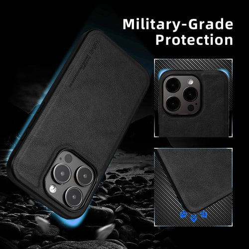 X-level Desighed for iPhone 16 Pro Max Case, Military Grade Drop Protection, Non - Slip Anti - Fingerprint Soft PU Leather Scratch-Resistant Back Shockproof Mobile Phone Case,