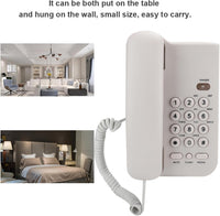 Cocoarm Corded Landline Phone, ABS Material, Wall/Table Mount, No Battery Required, UK Telephone Line (White)