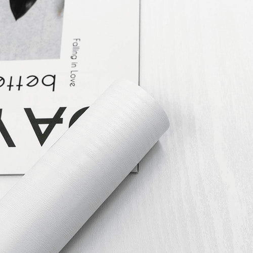 Abyssaly Sticky Back Plastic White Vinyl Wrap Wood Effect Self Adhesive Wallpaper Waterproof Peel and Stick Wallpaper 90cm X 300cm for Decorative Kitchen Worktop Wall Table Furniture Stickers