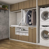 Nisorpa Pull Down Clothes Rail Adjustable 890-1210mm Wardrobe Lift Large Extendable Cloth Hanger Soft Return Storage System with Aluminium Rod Space Saving Weight Capacity 20KG