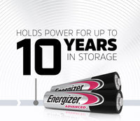 Energizer Advanced - AAA Batteries (12 Pack) - Triple A Battery 1.5V - Up To 100% Longer Lasting - Ideal for High-Drain Devices - 0% Plastic Packaging - 10 Year Shelf Life [Amazon Exclusive]