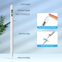 Stylus Pen for Ipad,Ipad Pencil for 2018-2024- Ipad Pen 3X Faster Charge/Work 11H with Palm Rejection/Tilt Sensitivity for iPad Pro 11/12.9/13'', iPad 6-10,iPad Air 11/13'',3-5,iPad Mini 5/6 (white)