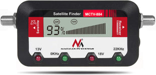 Maclean MCTV-884 Digital Satellite Finder with 25cm F-connection Cable LCD Display Easy to Read, Sound Output Adjustment of Satellite Antennas