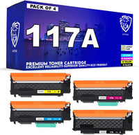 Replacement Compatible With HP 117A 4-Colour Black Cyan Magenta Yellow Toner Cartridges For HP Colour Laser 150 150a 150nw MFP 178nw 178nwg 179fng 179fnw 179fwg W2070A W2071A W2072A W2073A
