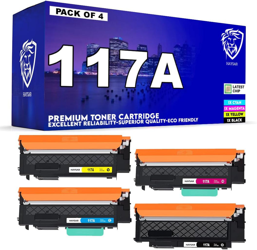 Replacement Compatible With HP 117A 4-Colour Black Cyan Magenta Yellow Toner Cartridges For HP Colour Laser 150 150a 150nw MFP 178nw 178nwg 179fng 179fnw 179fwg W2070A W2071A W2072A W2073A