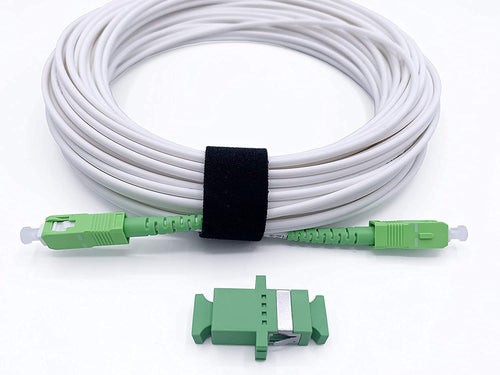 Elfcam(R) - Fiber Optic Singlemode SC/APC to SC/APC, Extending Fiber Optic Cable, Compatible with FTTH, White, 2m / 6.56ft