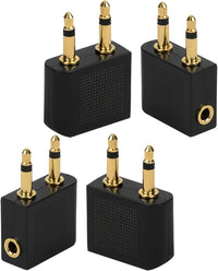 XIELBIS 4-Pack Airplane Headphone Adaptor, Plane Headphone Adapters | 3.5mm Male to 3.5mm Female, Airplane Adapter