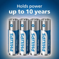 Philips Ultra AAA Alkaline Batteries - Reliable for Remotes, Toys and Small Gadgets, Pack of 40