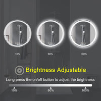 AI-LIGHTING 40cm Round LED Mirror Bathroom Circular Mirror with Lights Illuminated Anti-Fog Backlit Light Up Circle Mirror Touch Switch Color Change Demister IP44 Dimmable