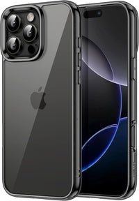 JETech Case for iPhone 16 Pro Max 6.9-Inch, Non-Yellowing Shockproof Phone Bumper Cover, Anti-Scratch Clear Back (Black)