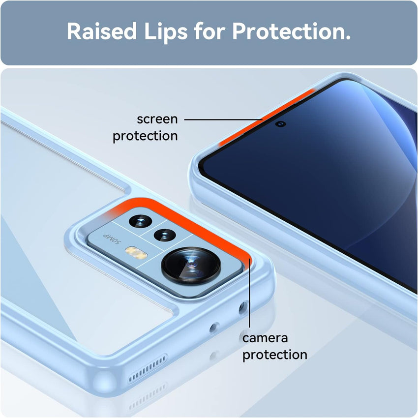 Asuwish Phone Case for Xiaomi 12/12S/12X 5G with Tempered Glass Screen Protector Cover and Cell Accessories Slim Soft TPU Silicone Rubber Protective Mobile Mi X12 Women Men Transparent Clear Blue