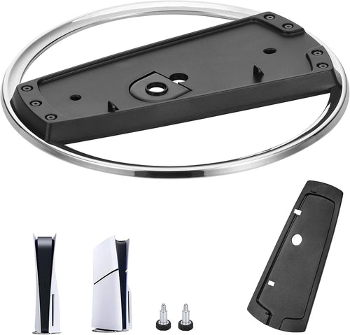 Hejo Vertical Stand for PS5, Durable Slim Stand for PS5, Stand with Anti-Slip Pads and Screws, Base Stand for PS5 Slim Accessories, Vertical Stand for PS5 Slim & PS5 Disc (Black)