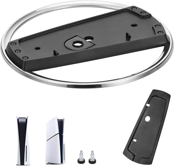 Hejo Vertical Stand for PS5, Durable Slim Stand for PS5, Stand with Anti-Slip Pads and Screws, Base Stand for PS5 Slim Accessories, Vertical Stand for PS5 Slim & PS5 Disc (Black)