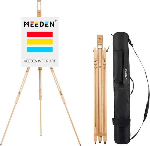 MEEDEN Artist Field Easel, Tripod Beech Wooden Painting Easel Stand with Bag, Lightweight Professional Art Easel for Painting and Display, Perfect for Painters Students, Artists, Hold Canvas up to 42"