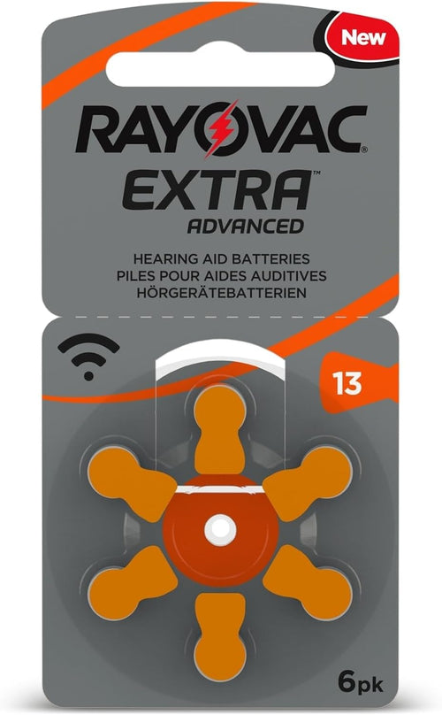 RAYOVAC Extra Advanced with Active Core Technology 13 - Hearing Aid Batteries, Pack of 6