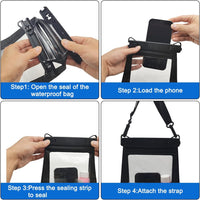 Large Waterproof Phone Pouch, IPX8 Water Proof Phone Case Bag, Underwater Phone Dry Bag with Adjustable Lanyard, Compatible with iPhone 15/14/13 Pro Max, Galaxy S25 S24 S23 HuaWei P60 Mate60 Up to 7''