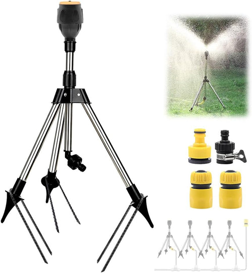 Tripod Sprinkler 360Â° Rotating Garden Water Sprinkler for Lawns â 3/4 Inch Connector