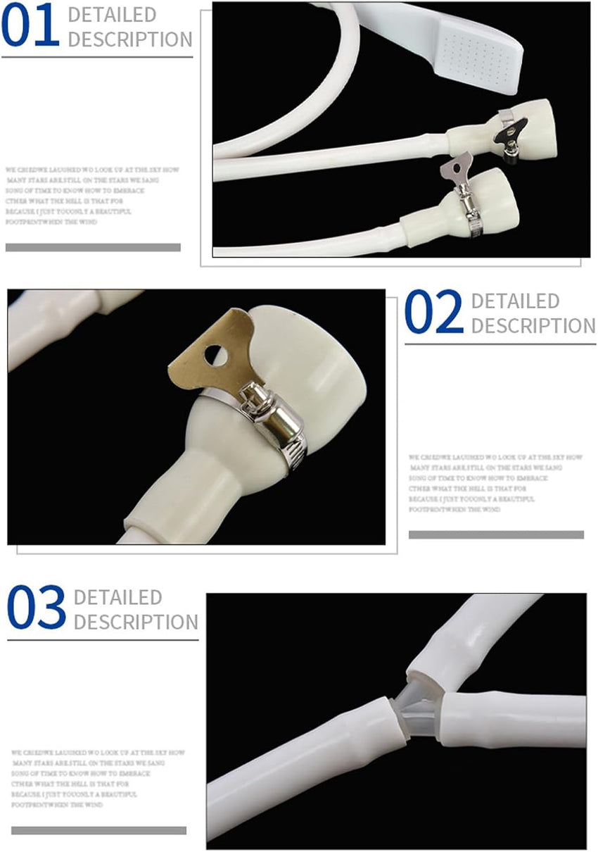 Double Connection Port Sink Faucet Shower Head Shampoo Sprayer with Hose for Bathing Baby Pets Washing Hair